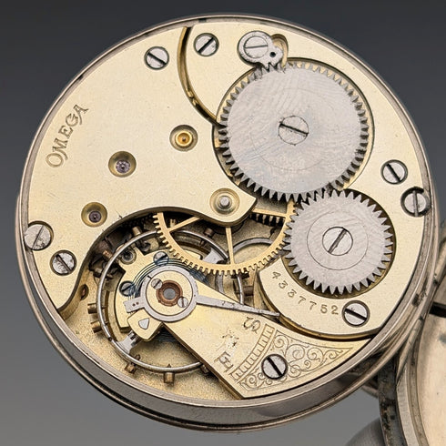 Antique Omega pocket watch from around 1910, diameter 53mm, alloy case, in good working order